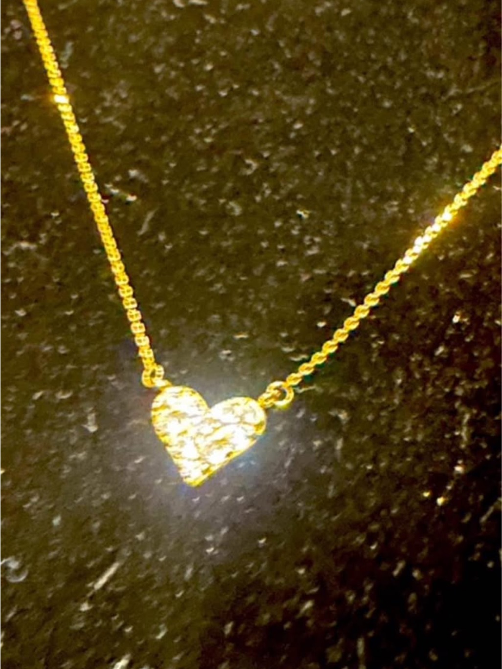 New 14k Solid Gold Diamond Necklace Solid 14k Gold Heart Crystal Cz Necklace